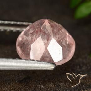 Quartzo Morango Rosa Terroso Natural 1.97ct, Redondo, Translúcido