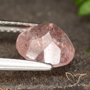 Quartzo Morango joaninha vermelha Natural 1.84ct, Redondo, Translúcido