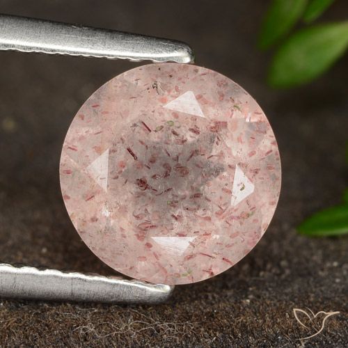 1.80ct Natural Luz rosa Quartzo Morango, Redondo, Translúcido