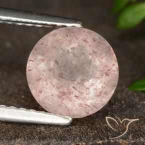 Quartzo Morango Luz rosa Natural 1.80ct, Redondo, Translúcido