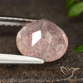 Quartzo Morango Luz rosa Natural 1.80ct, Redondo, Translúcido