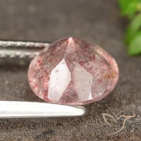 Quartzo Morango Rosa Terroso Natural 1.73ct, Redondo, Translúcido
