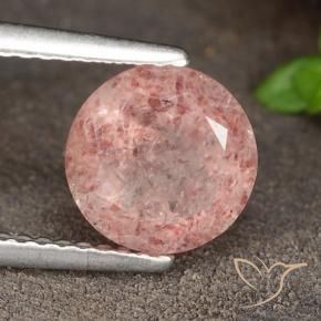 Quartzo Morango rosa médio Natural 1.70ct, Redondo, Translúcido
