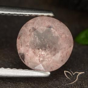 Quartzo Morango Luz rosa Natural 1.78ct, Redondo, Translúcido