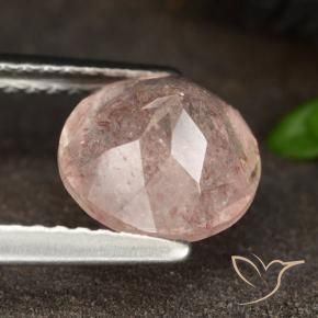 Quartzo Morango Luz rosa Natural 1.78ct, Redondo, Translúcido