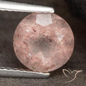 Quartzo Morango Rosa Flamingo Natural 1.88ct, Redondo, Translúcido
