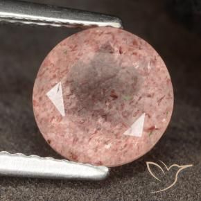 Quartzo Morango Rosa Terroso Natural 1.98ct, Redondo, Translúcido