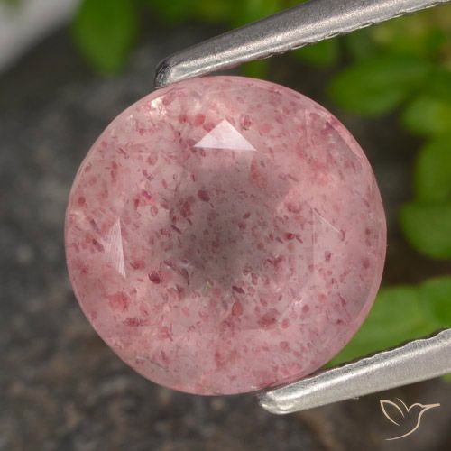 1.90ct Natural Rosa Médio Claro Quartzo Morango, Redondo, Translúcido