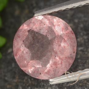Quartzo Morango Luz rosa Natural 1.66ct, Redondo, Translúcido