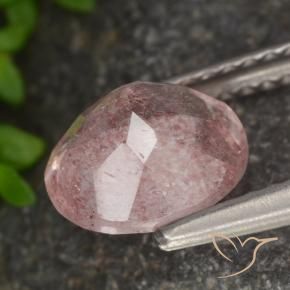 Quartzo Morango Luz rosa Natural 1.66ct, Redondo, Translúcido