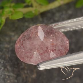 Quartzo Morango rosa rosa Natural 1.72ct, Redondo, Translúcido