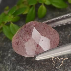 Quartzo Morango rosa rosa Natural 1.64ct, Redondo, Translúcido