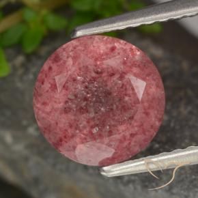 Quartzo Morango Rosa Profundo Natural 1.80ct, Redondo, Translúcido