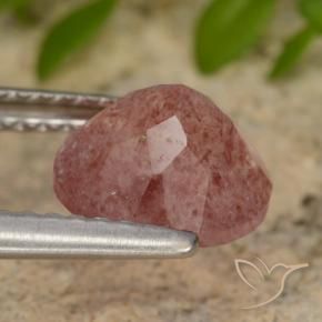 Quartzo Morango rosa rosa Natural 1.81ct, Redondo, Translúcido
