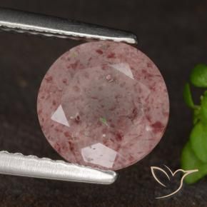 Quartzo Morango rosa médio Natural 1.64ct, Redondo, Translúcido