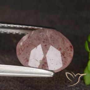 Quartzo Morango rosa médio Natural 1.64ct, Redondo, Translúcido
