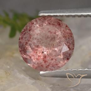 Quartzo Morango rosa rosa Natural 1.88ct, Redondo, Translúcido