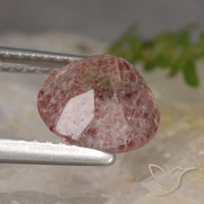 Quartzo Morango rosa rosa Natural 1.88ct, Redondo, Translúcido