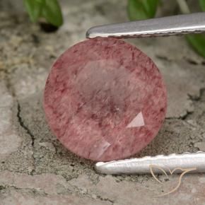 Quartzo Morango rosa médio Natural 1.89ct, Redondo, Translúcido