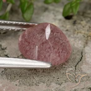 Quartzo Morango rosa médio Natural 1.89ct, Redondo, Translúcido