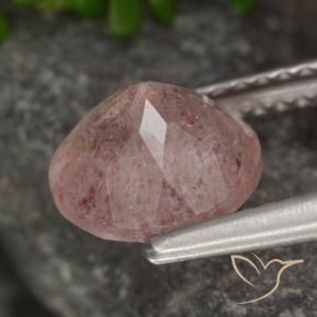 Quartzo Morango Rosa escuro Natural 1.83ct, Redondo, Translúcido