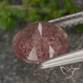 Quartzo Morango rosa médio Natural 1.74ct, Redondo, Translúcido