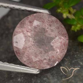 Quartzo Morango Luz rosa Natural 1.90ct, Redondo, Translúcido