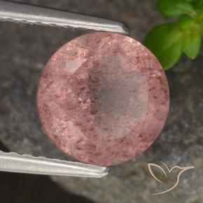 Quartzo Morango rosa médio Natural 1.88ct, Redondo, Translúcido