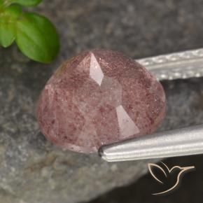 Quartzo Morango rosa médio Natural 1.88ct, Redondo, Translúcido