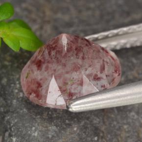 Quartzo morango rosa natural 1,75ct, corte redondo, translúcido