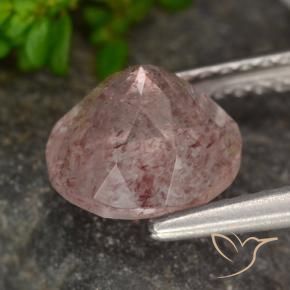 Quartzo Morango Luz rosa Natural 1.98ct, Redondo, Translúcido