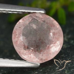 Quartzo Morango Luz rosa Natural 1.85ct, Redondo, Translúcido