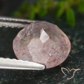 Quartzo Morango Luz rosa Natural 1.85ct, Redondo, Translúcido