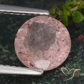 Quartzo Morango Luz rosa Natural 1.70ct, Redondo, Translúcido