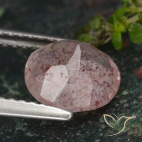 Quartzo Morango Luz rosa Natural 1.70ct, Redondo, Translúcido