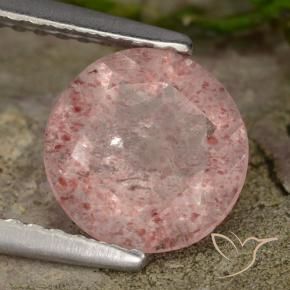 Quartzo Morango Luz rosa Natural 1.51ct, Redondo, Translúcido
