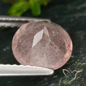 Quartzo Morango Luz rosa Natural 1.83ct, Redondo, Translúcido