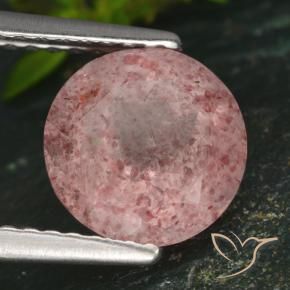 Quartzo Morango Rosa Terroso Natural 1.73ct, Redondo, Translúcido