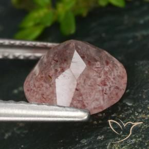 Quartzo Morango Rosa Terroso Natural 1.73ct, Redondo, Translúcido
