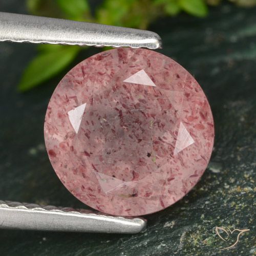 2.10ct Natural rosa médio Quartzo Morango, Redondo, Translúcido