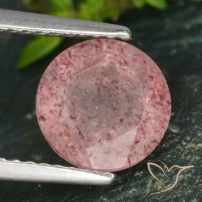 Quartzo Morango rosa médio Natural 2.10ct, Redondo, Translúcido