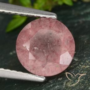 Quartzo Morango Tom Rosa Natural 1.74ct, Redondo, Translúcido