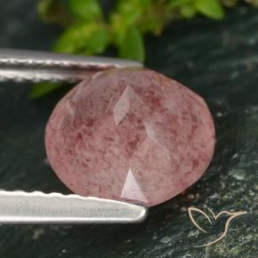 Quartzo Morango Tom Rosa Natural 1.74ct, Redondo, Translúcido