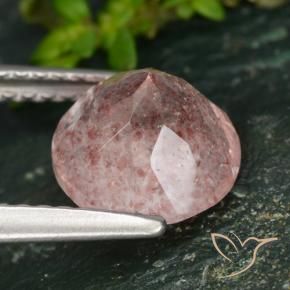Quartzo Morango rosa rosa Natural 1.96ct, Redondo, Translúcido
