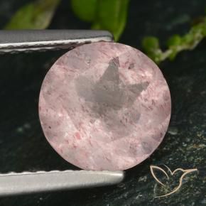 Quartzo Morango Luz rosa Natural 1.78ct, Redondo, Translúcido