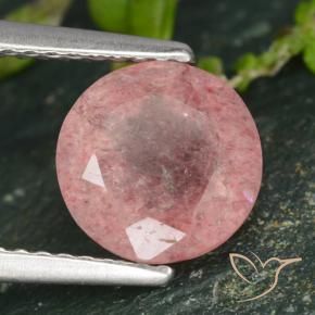 Quartzo Morango rosa rosa Natural 1.77ct, Redondo, Translúcido