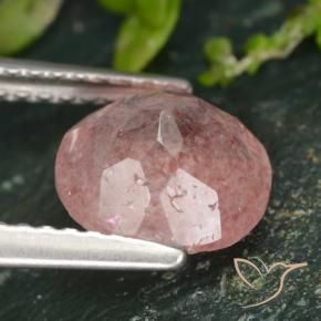 Quartzo Morango rosa rosa Natural 1.77ct, Redondo, Translúcido