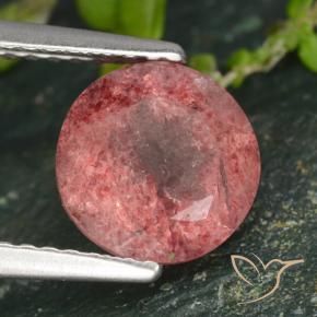 Quartzo Morango rosa rosa Natural 1.77ct, Redondo, Translúcido
