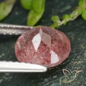Quartzo Morango rosa rosa Natural 1.77ct, Redondo, Translúcido