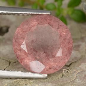 Quartzo Morango rosa médio Natural 4.68ct, Redondo, Translúcido